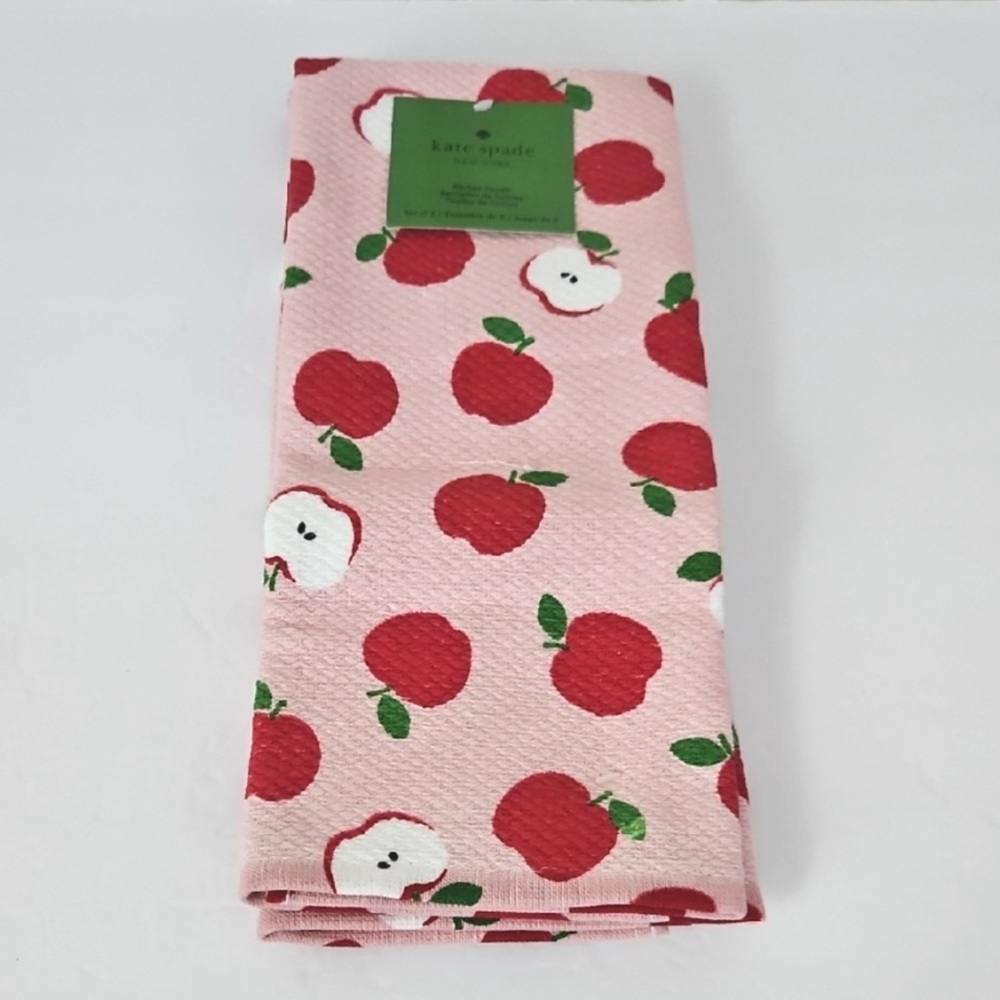 Kate Spade 2 Pink Apple Print Towel